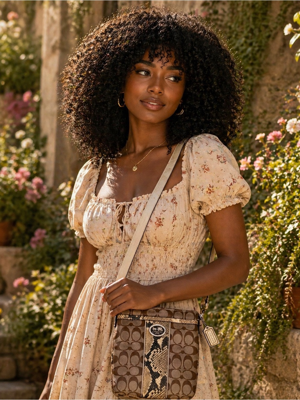 Coach Brown and Tan Crossbody Bag